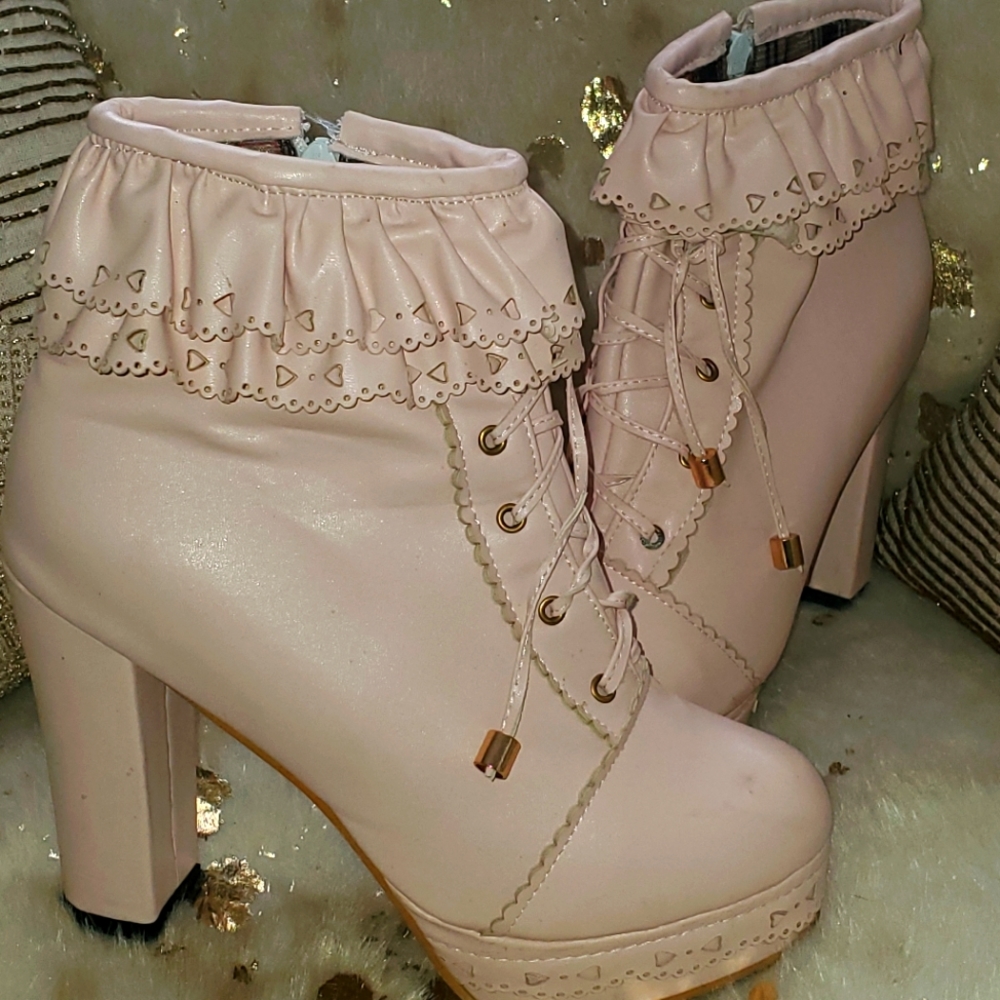 ayaso Chunky Block Mid Calf Boots Cowgirl Boots Mid High Boots Women Round Toe S